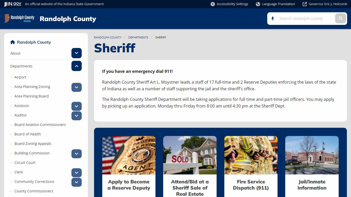 Randolph County: Sheriff - IN.gov